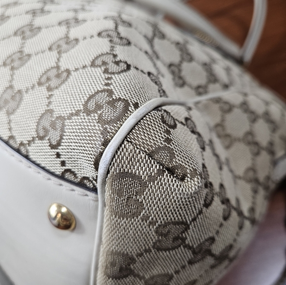 Auth Gucci GG Monogram Scarlett Studs Convertible Satchel handbag - Picture 8 of 12